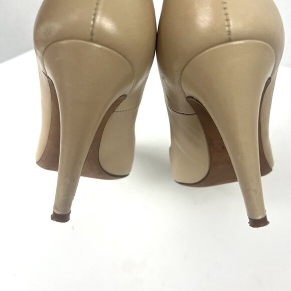 Navboot Classic Beige Pump EU 37 US 6.5 Nude Heel Business Wedding Shoes Italy - Picture 4 of 8